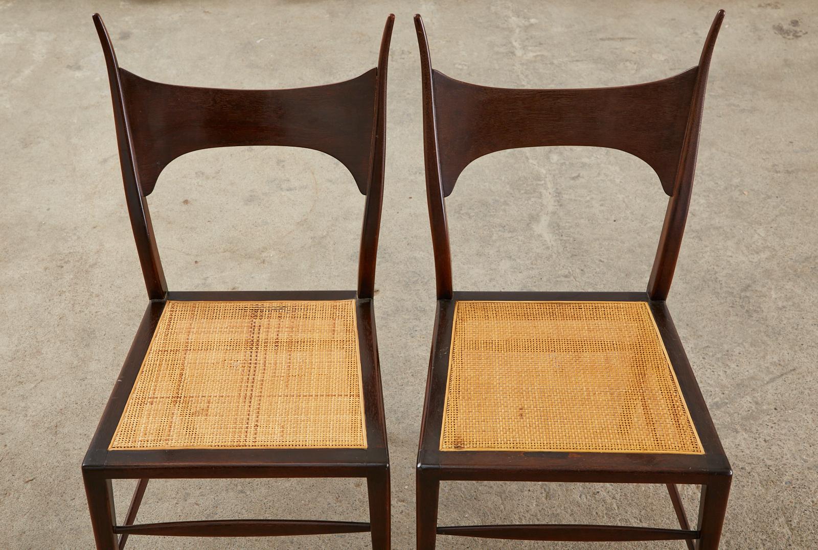 Set di quattro sedie da pranzo con corna di Edward Wormley per Dunbar in vendita 10