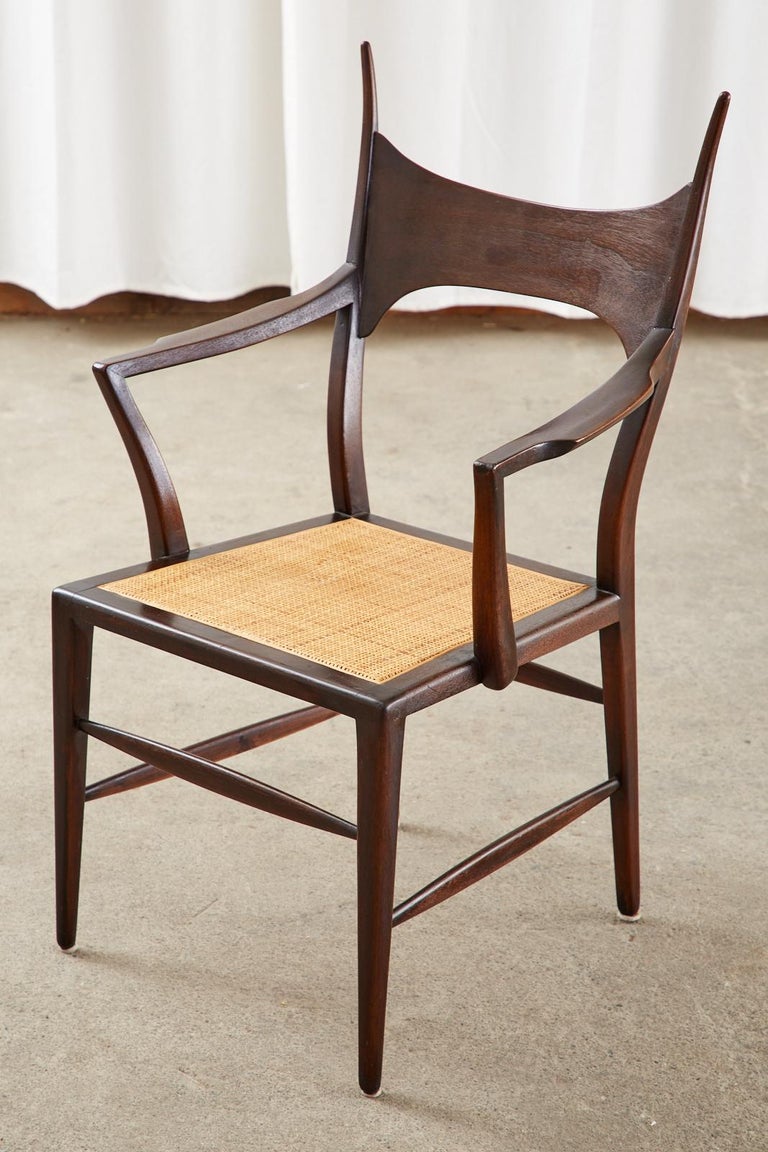 American Set of Four Edward Wormley for Dunbar Horned Dining Chairs For Sale