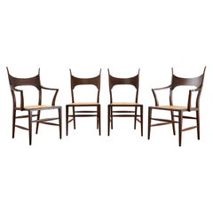 Set of Four Edward Wormley for Dunbar Horned Dining Chairs