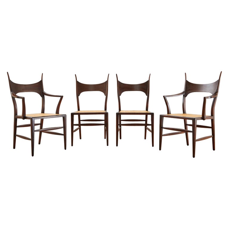 Set of Four Edward Wormley for Dunbar Horned Dining Chairs For Sale