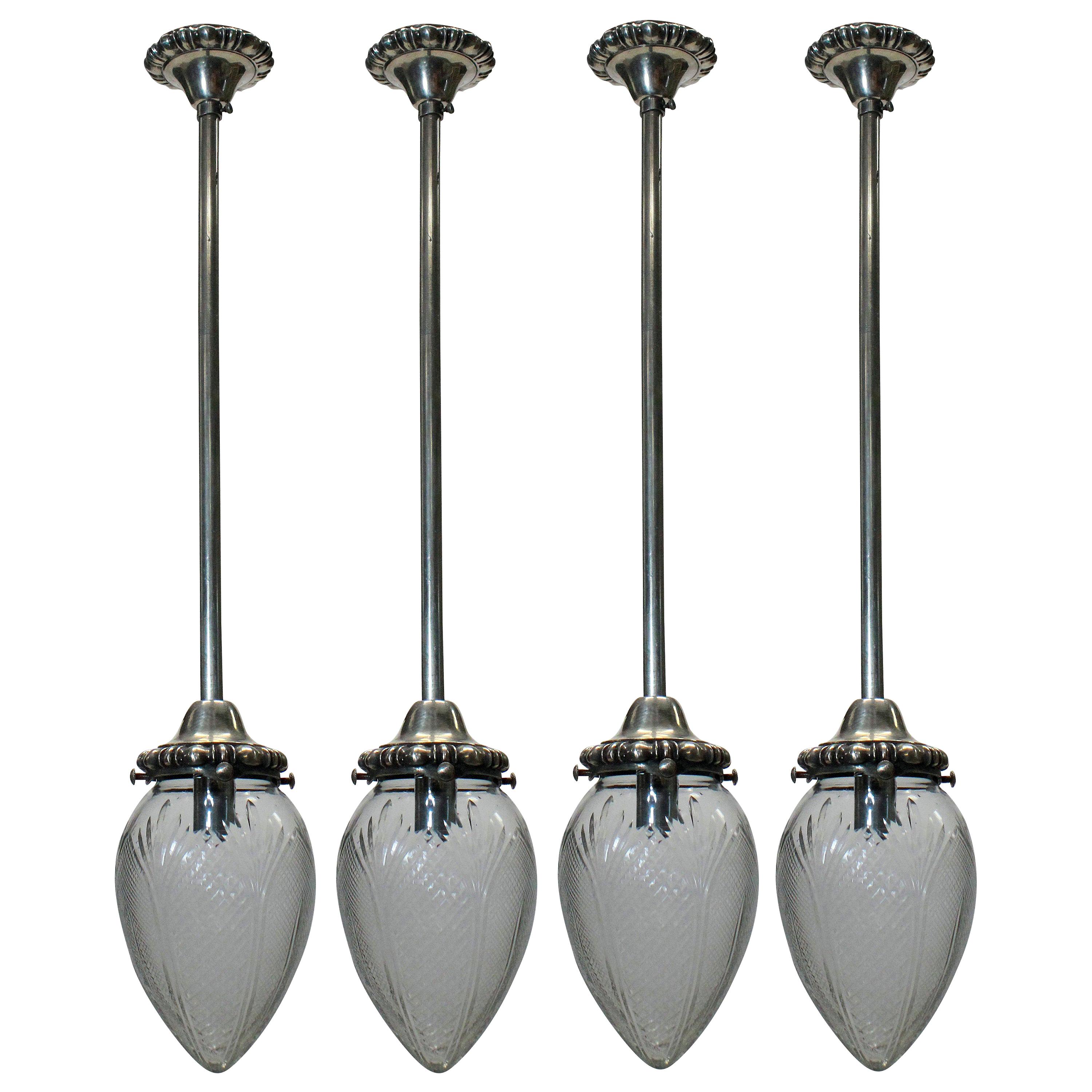 Set of Four Edwardian Pendant Lights For Sale at 1stDibs