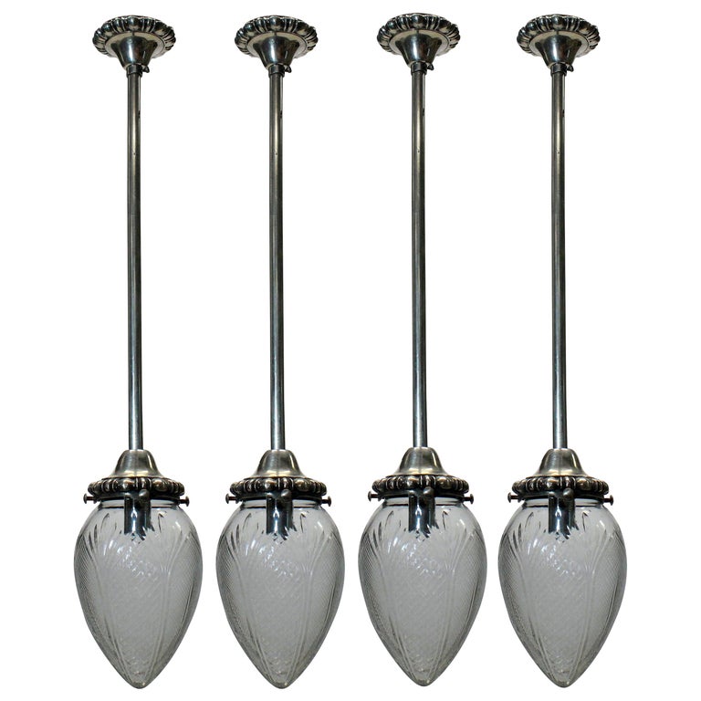 Set of Four Edwardian Pendant Lights For Sale at 1stDibs