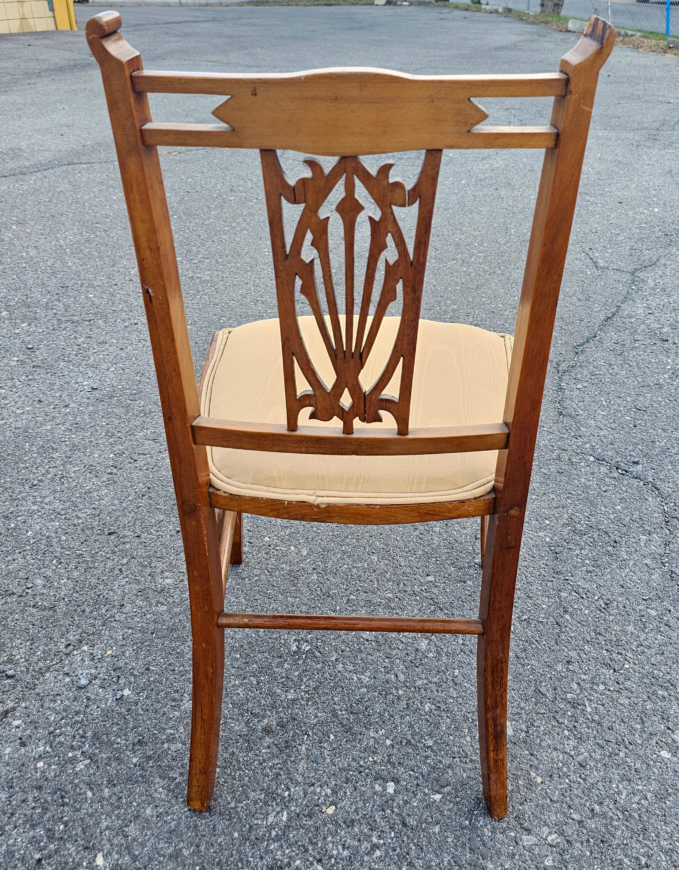 Set of Four Edwardian Satinwood Inlaid Side Chairs For Sale 10