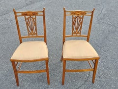 Set of Four Edwardian Satinwood Inlaid Side Chairs