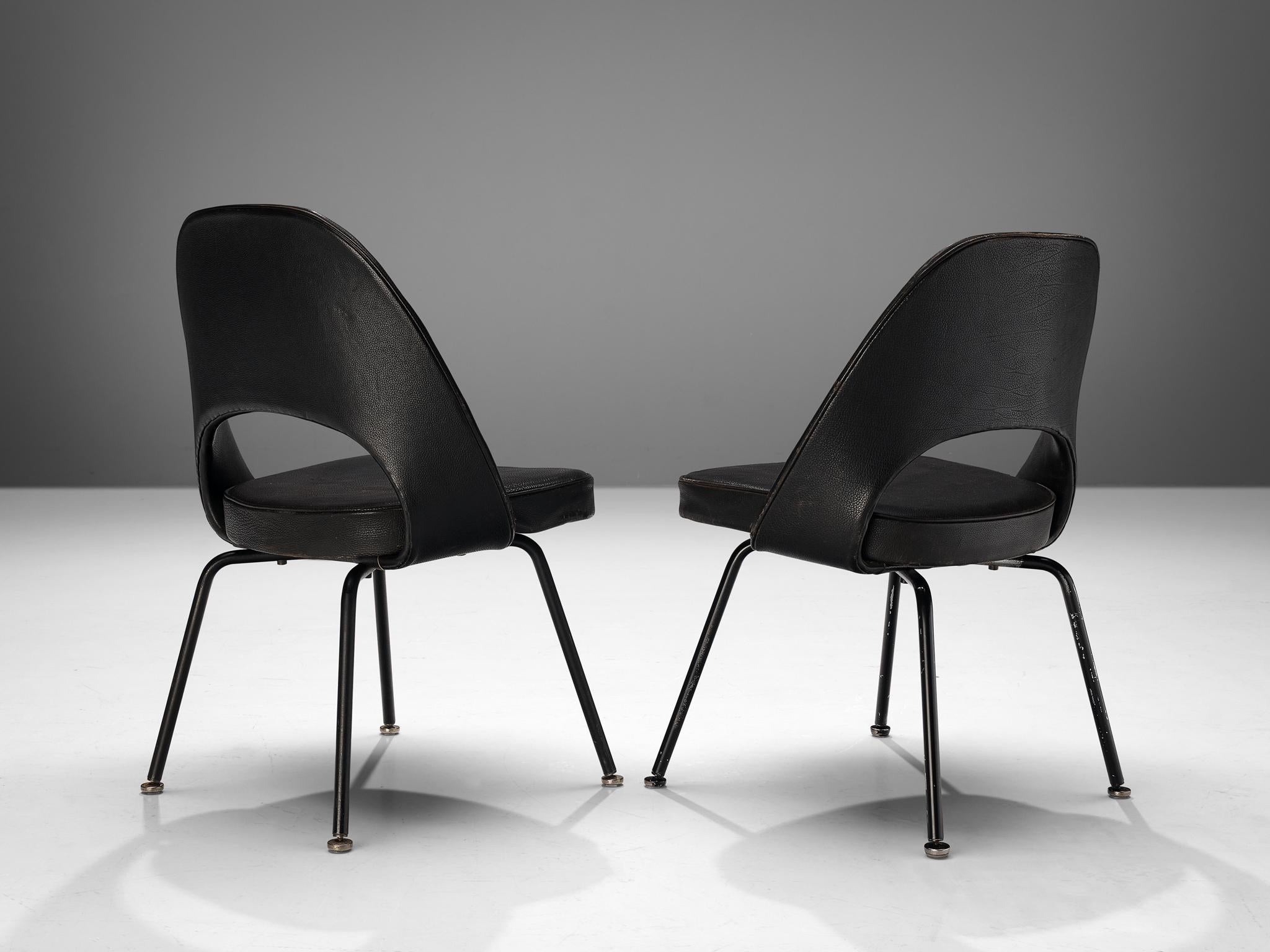 Ensemble de quatre chaises de salle à manger Eero Saarinen pour Knoll International Bon état - En vente à Waalwijk, NL