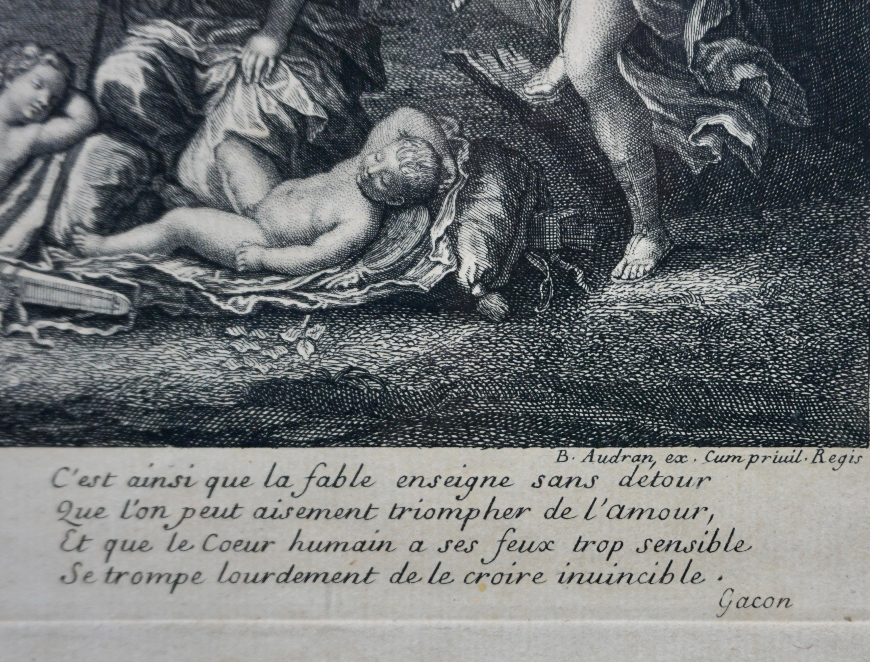 Four Eighteenth Century Engravings by Benoit Audran the Elder in Custom Frames 5