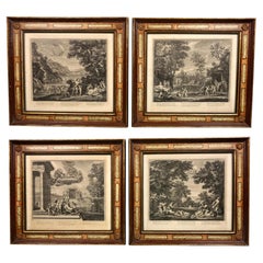 Set of Four Eighteenth Century French Engravings in Magnificent Custom Frames