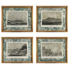 Set di quattro vedute italiane dell'Isola d'Elba di Andre Durand 1862