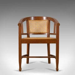 Set of Four Elbow Chairs, C20th Contemporary Tub Dining Chairs, Cane, Bergère