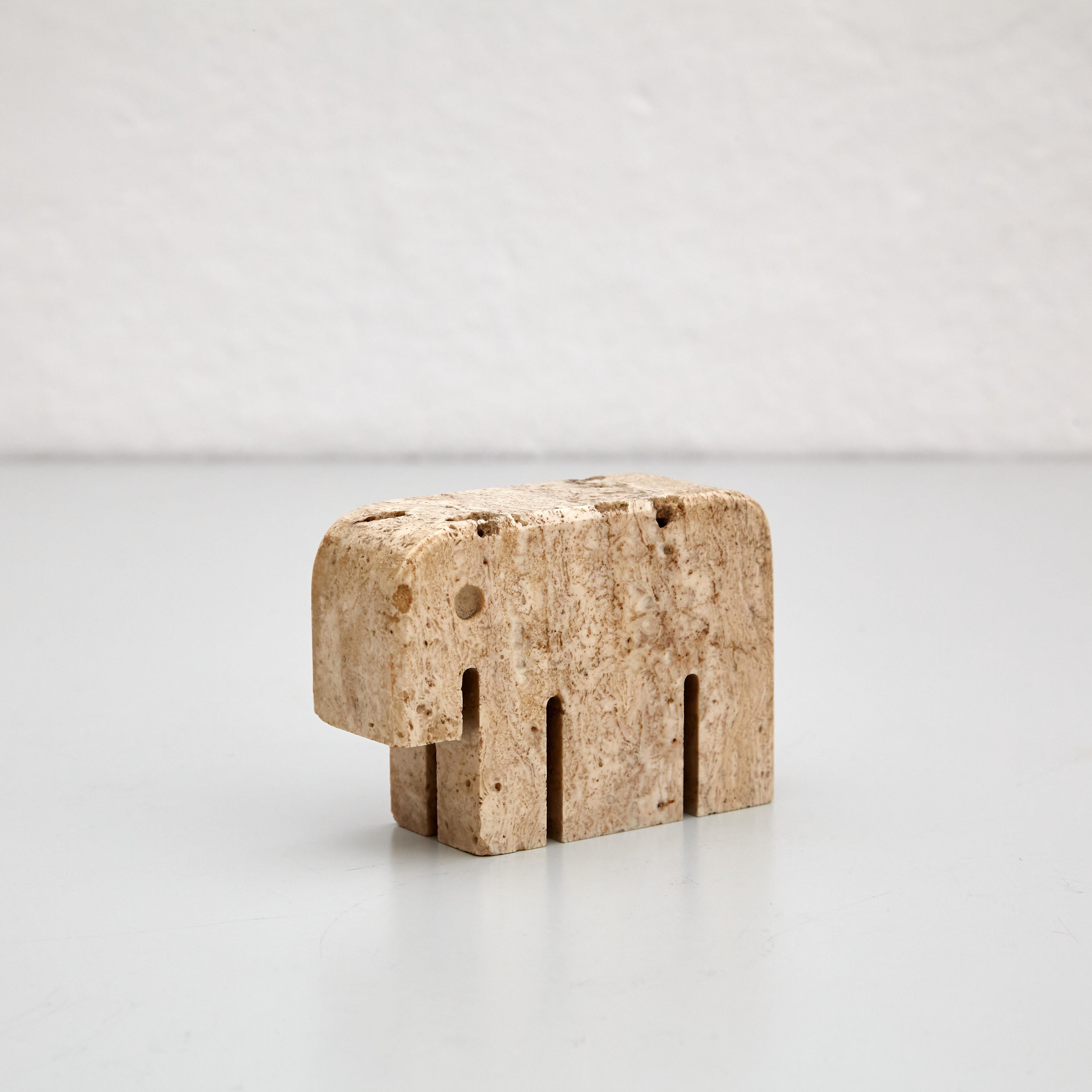 Set of Four Elephants Sculpture Travertine by Fratelli Mannelli, circa 1970 For Sale 7