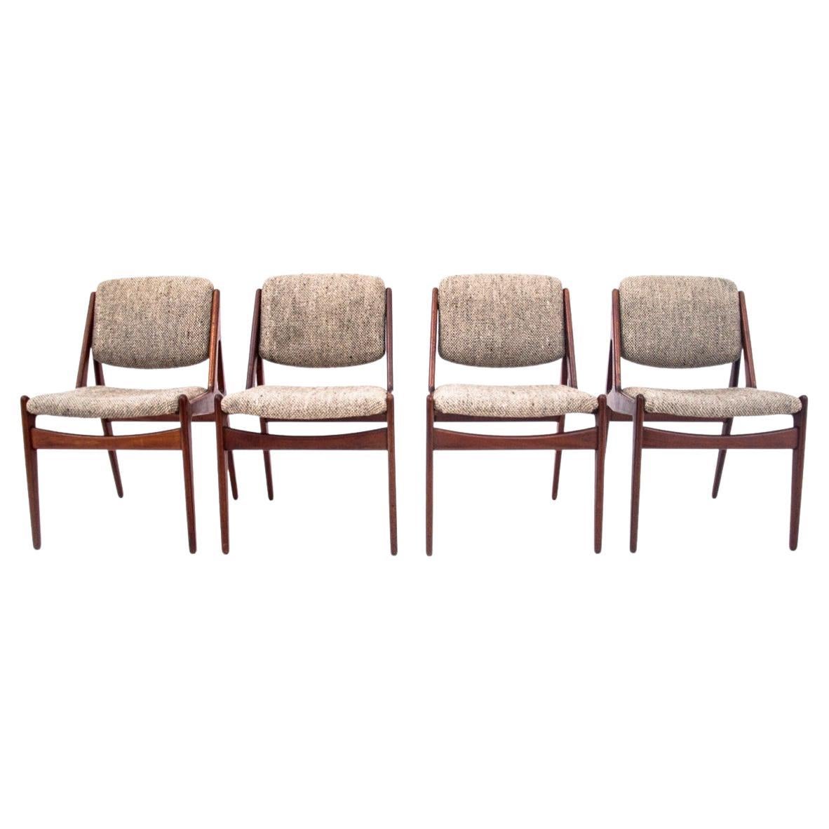 Set of Four "Ella" Chairs by Arne Vodder for Vamo Møbelfabrik, Denmark, 1960s