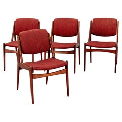 Set of Four Ella Chairs in Teak by Arne Vodder