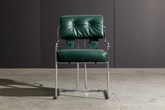 Set of Four Emerald Green Leather Tucroma Chairs by Guido Faleschini for Mariani