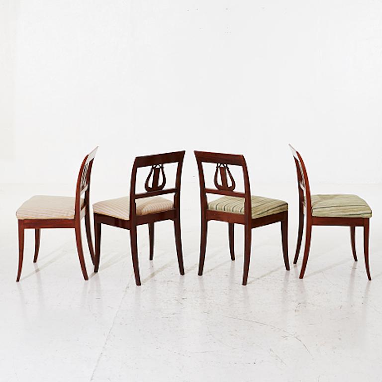 Swedish Set of Four Empire Mahogany Chairs