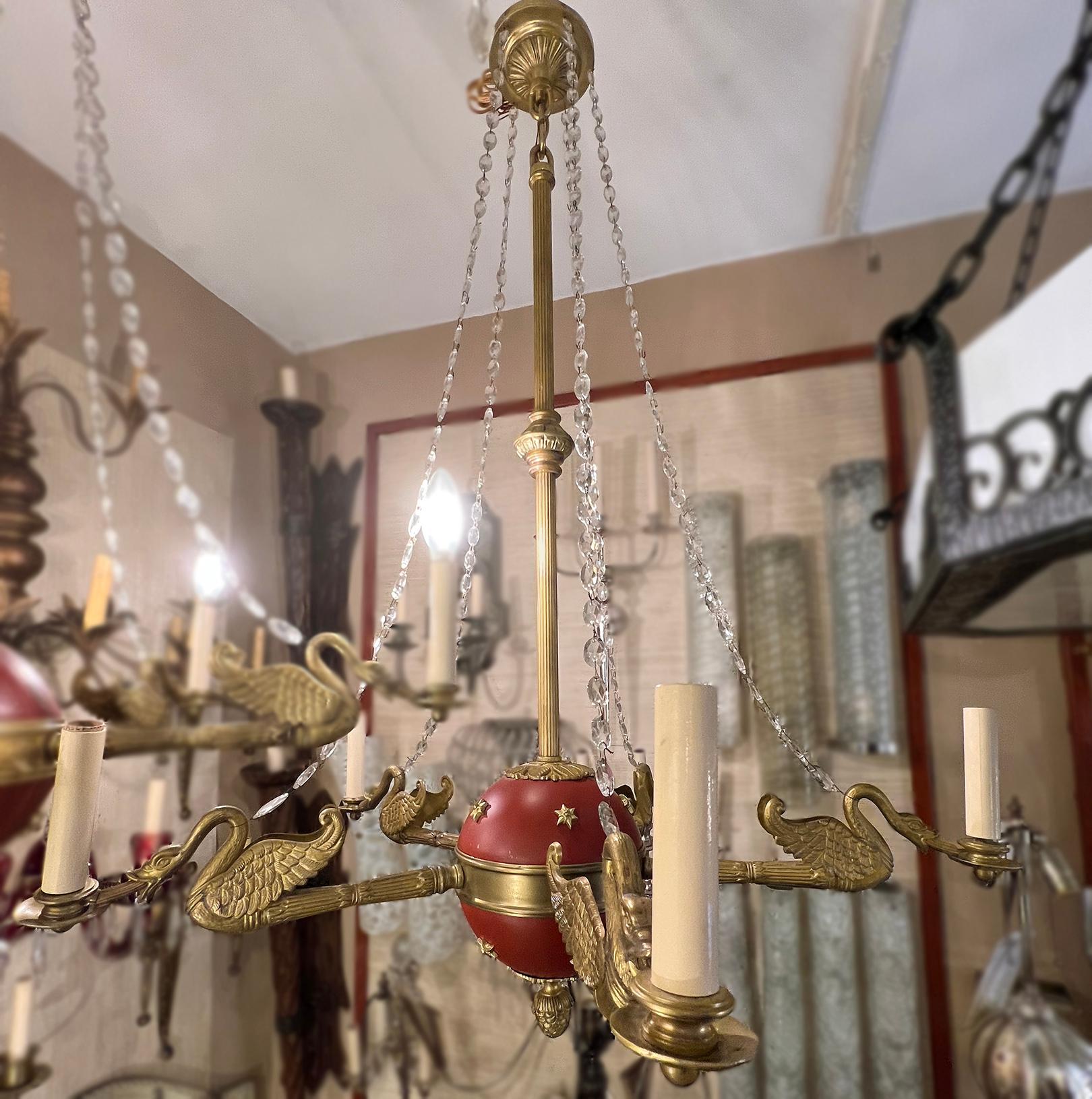 Set of Four Empire-Style Chandeliers For Sale 2