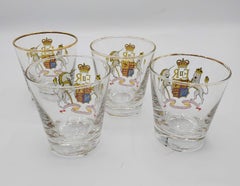 Set of Four English 1953 Queen Elizabeth II Coronation Souvenir Drinking Glasses