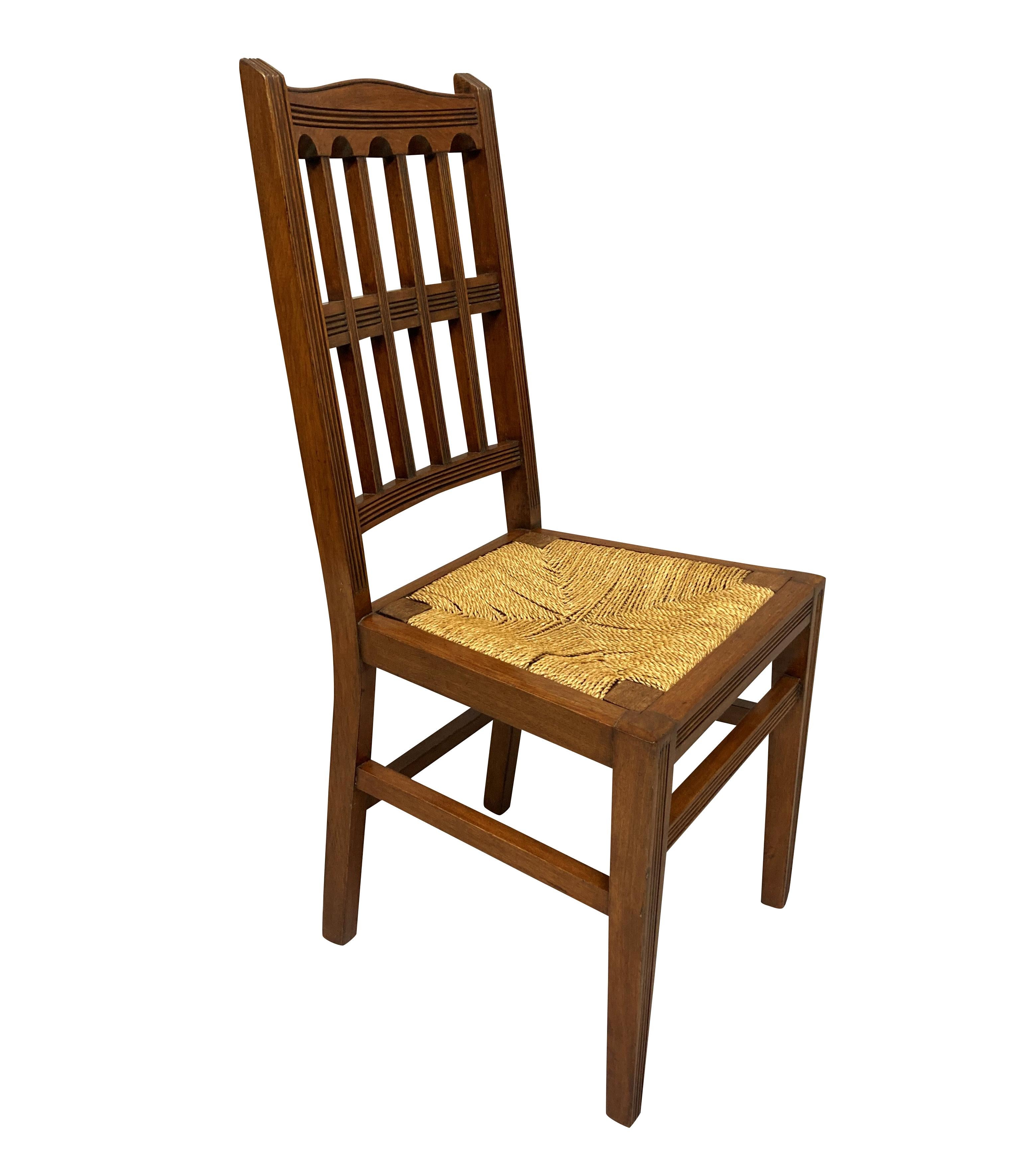 Late 19th Century Set of Four English Aesthetic Movement Dining Chairs For Sale