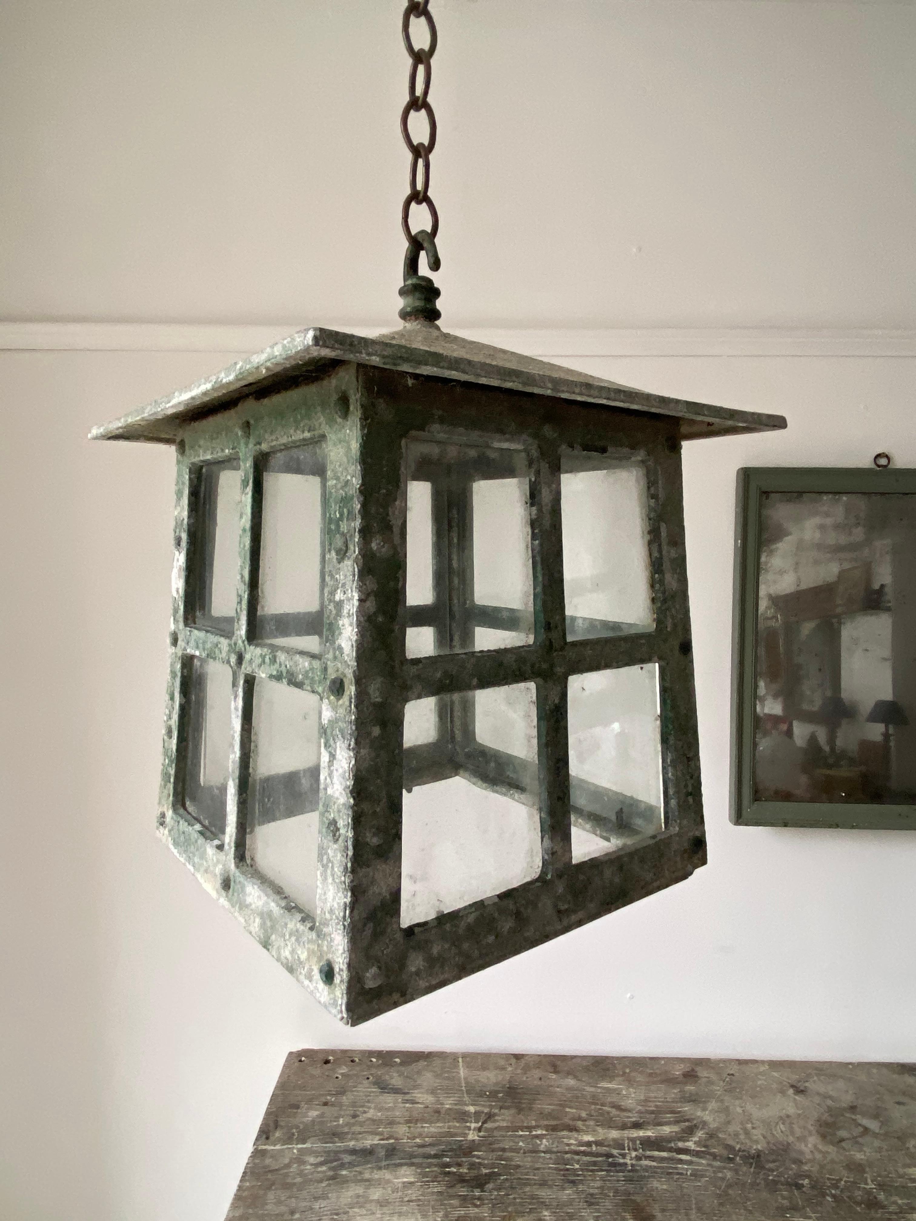 Mid-20th Century Set of Four English Arts & Crafts Lanterns, Early 20th Century