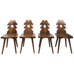 Set of Four English Arts 
Crafts Style Chairs, circa 1890