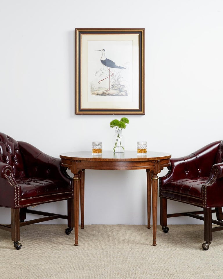 Set of Four English Chesterfield Style Leather Desk Chairs at 1stDibs
