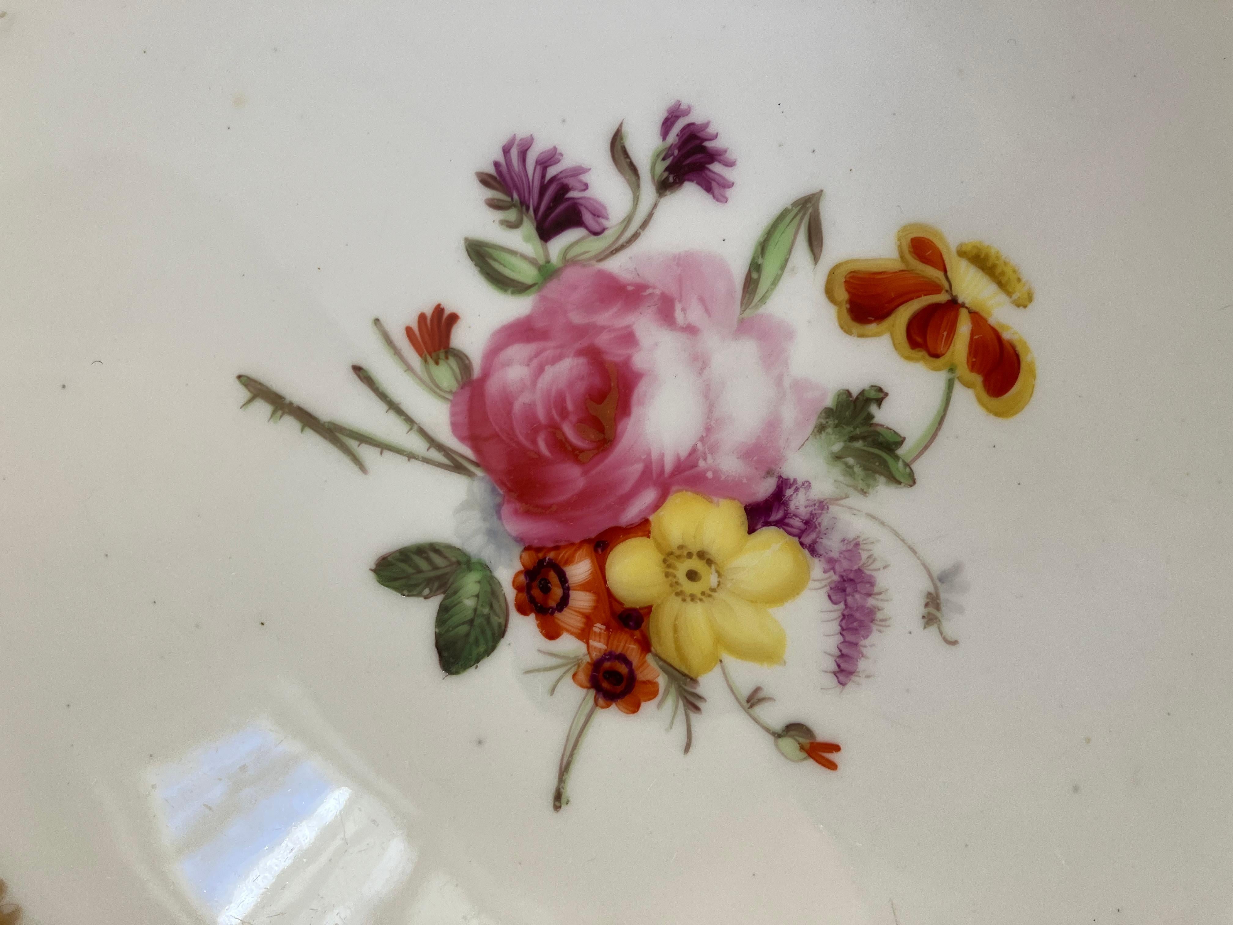 Juego de cuatro platos florales ingleses verdes Inglés en venta