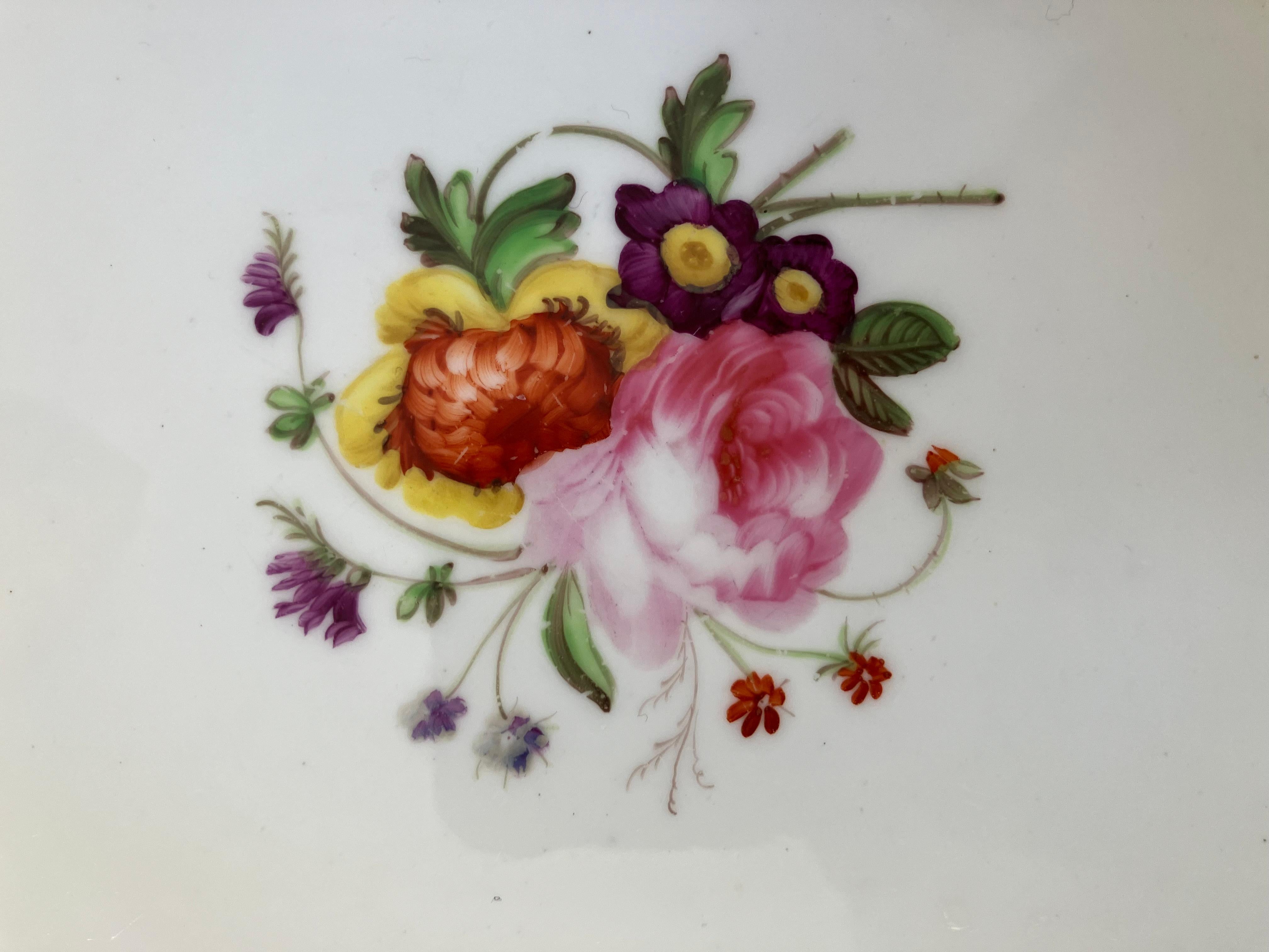 Juego de cuatro platos florales ingleses verdes en Bueno estado para la venta en New York, NY
