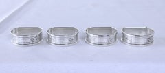 Set of Four English Hallmarked Silver Napkin Rings, Birmingham