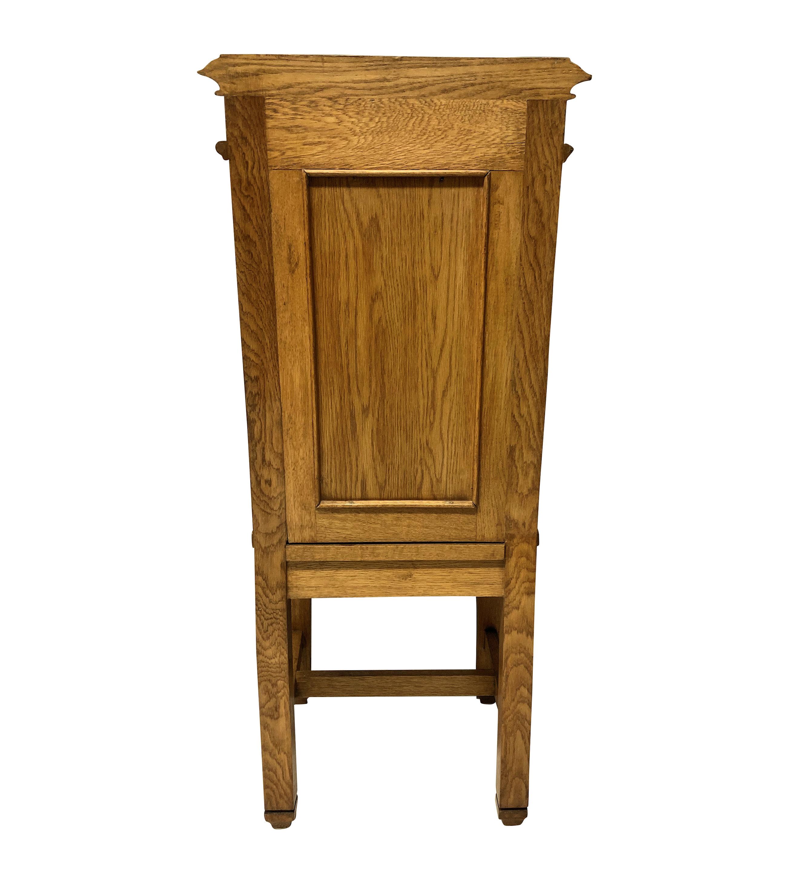 Set of Four English Oak Gothic Hall Chairs 1