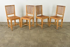 Set of Four English 19th Century Painted Pine Chairs