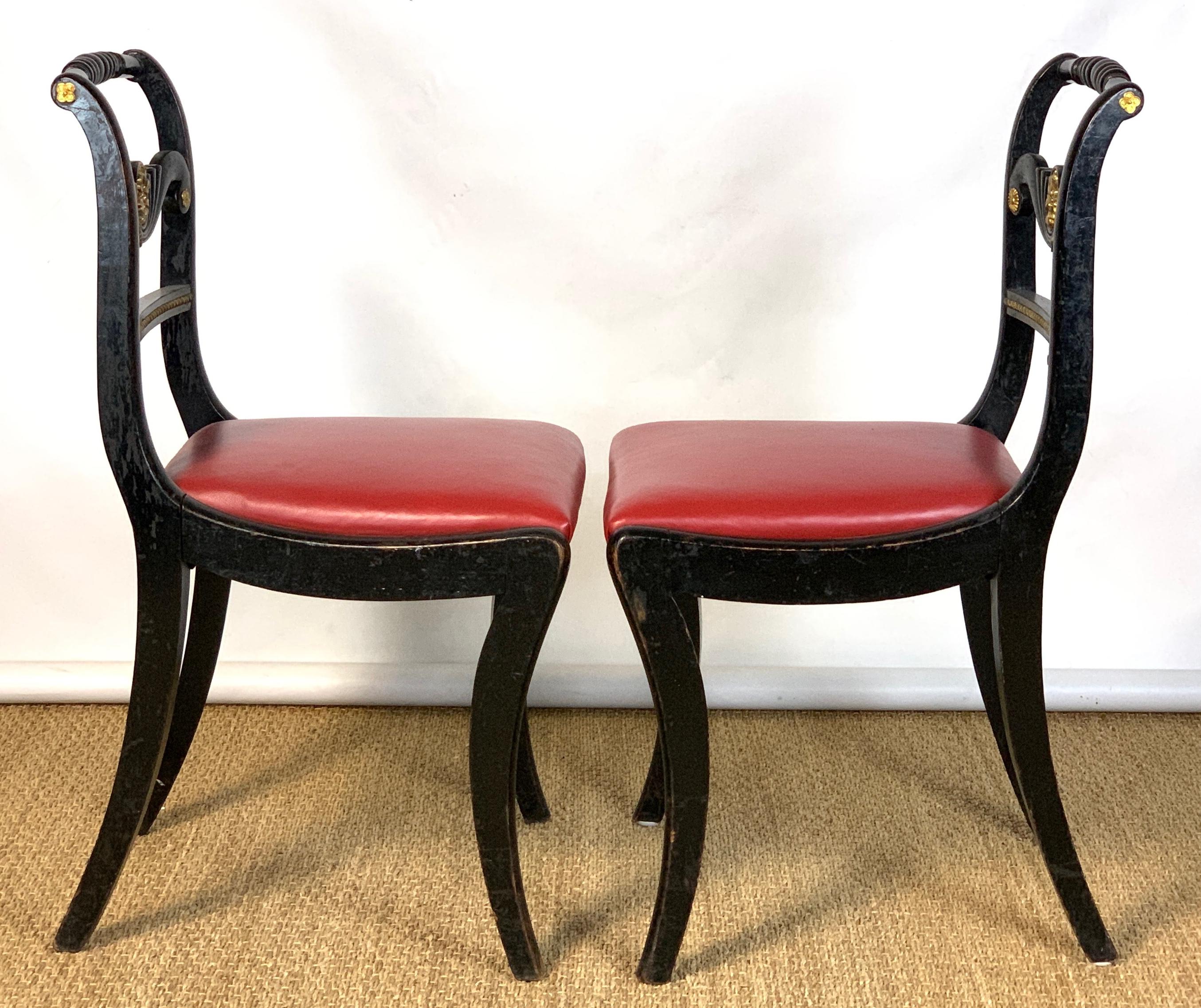 Early 19th Century Set of Four English Regency Dining Chairs