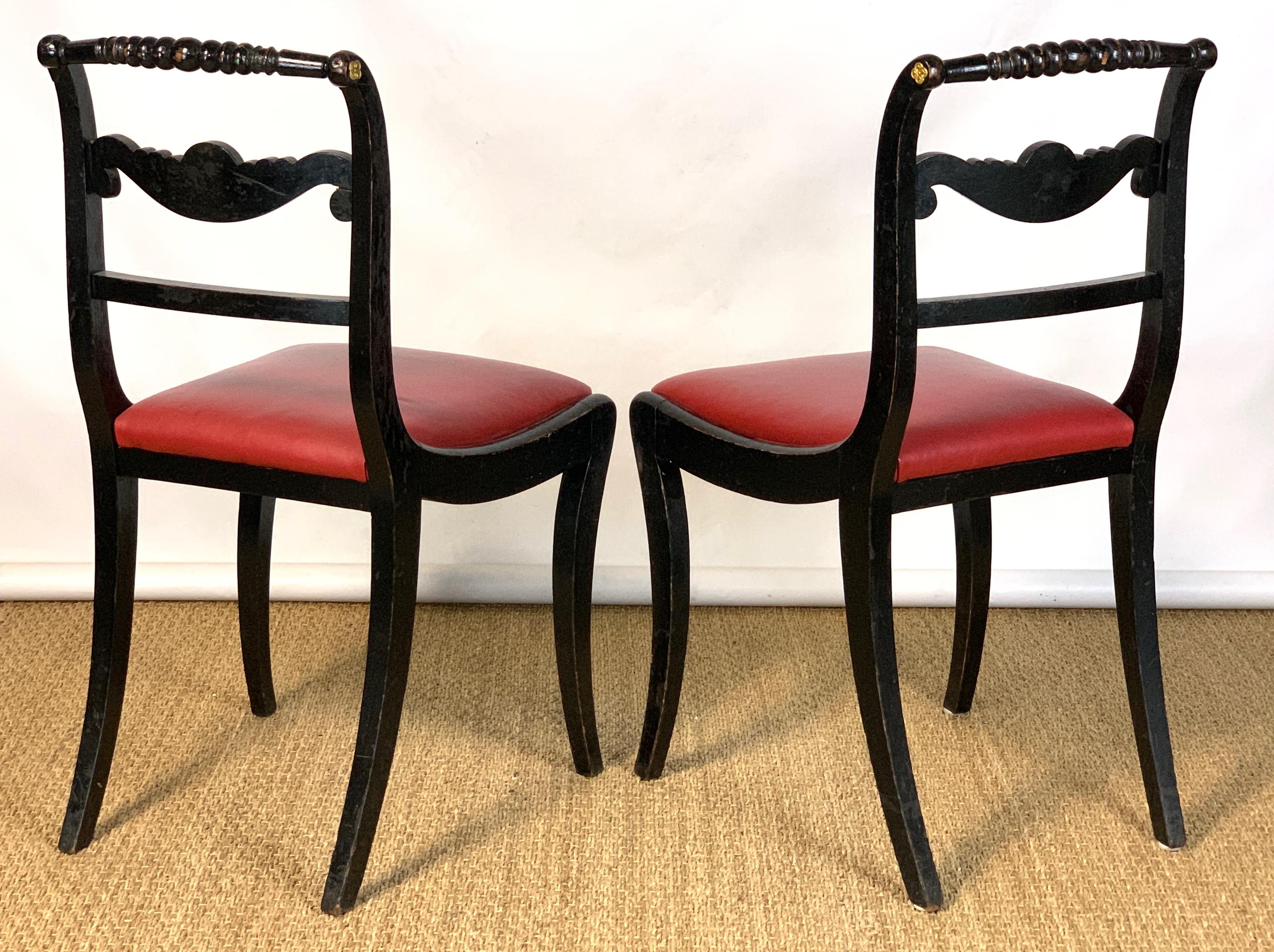 Mahogany Set of Four English Regency Dining Chairs