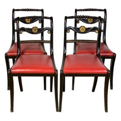 Set of Four English Regency Dining Chairs