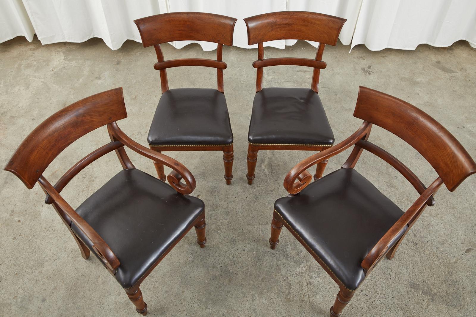 Hand-Crafted Set of Four English Regency Mahogany Dining Chairs