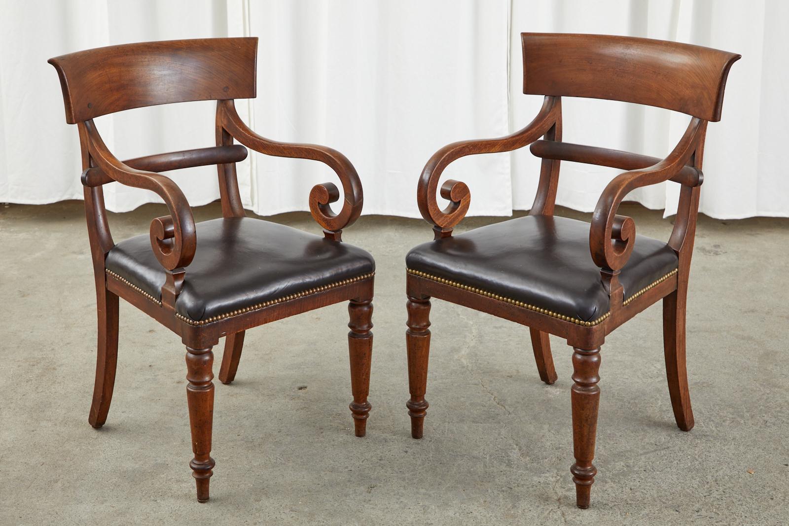 Set of Four English Regency Mahogany Dining Chairs 1