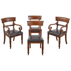 Set of Four English Regency Mahogany Dining Chairs