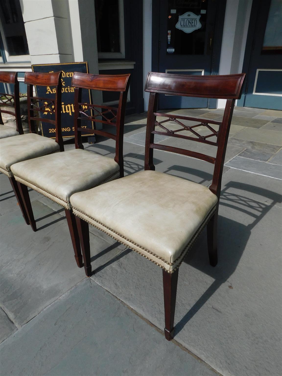 Early 19th Century Set of Four English Regency Mahogany Dining Room Chairs, Circa 1810 For Sale