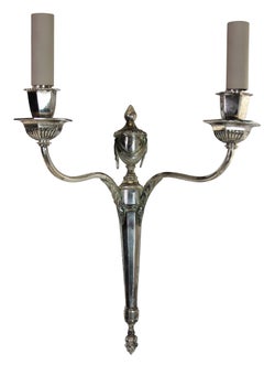 Set of Four English Silver Neoclassical Sconces