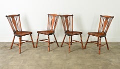 Ensemble de quatre chaises anglaises Windsor