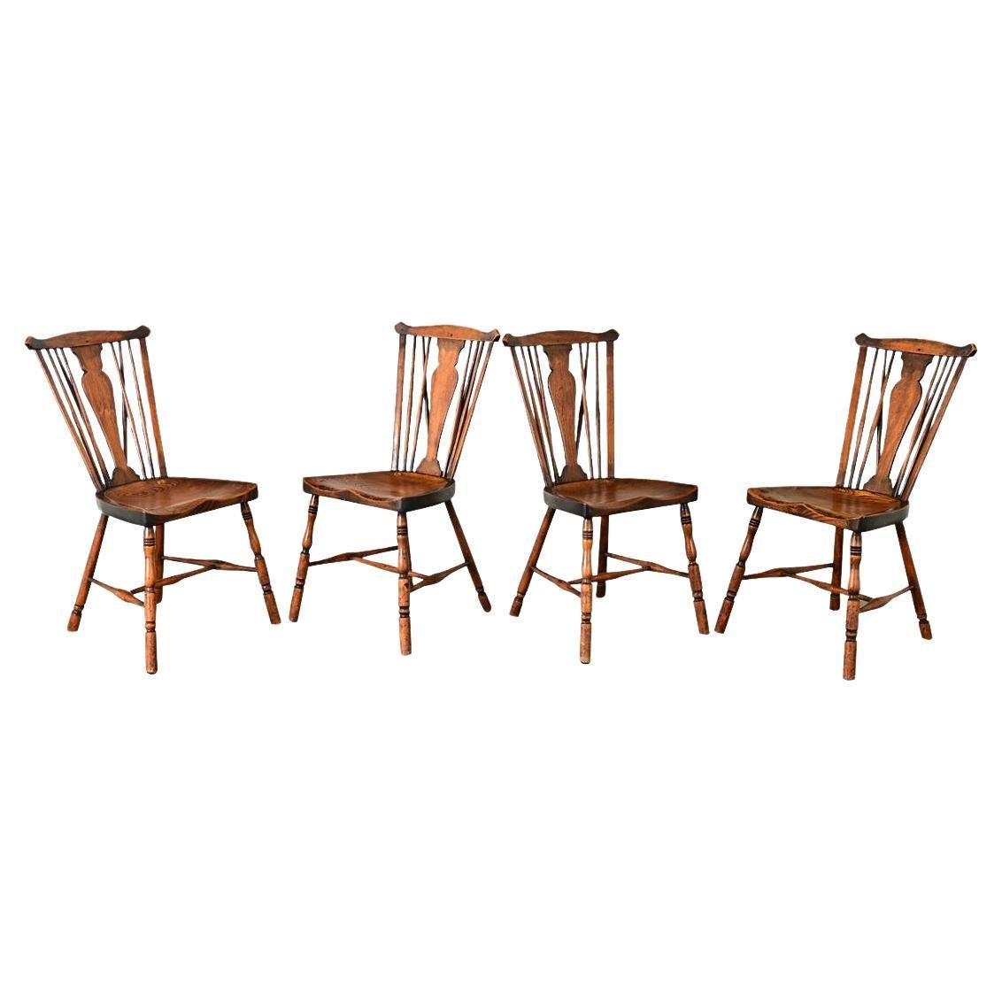 Set of Four English Windsor Chairs