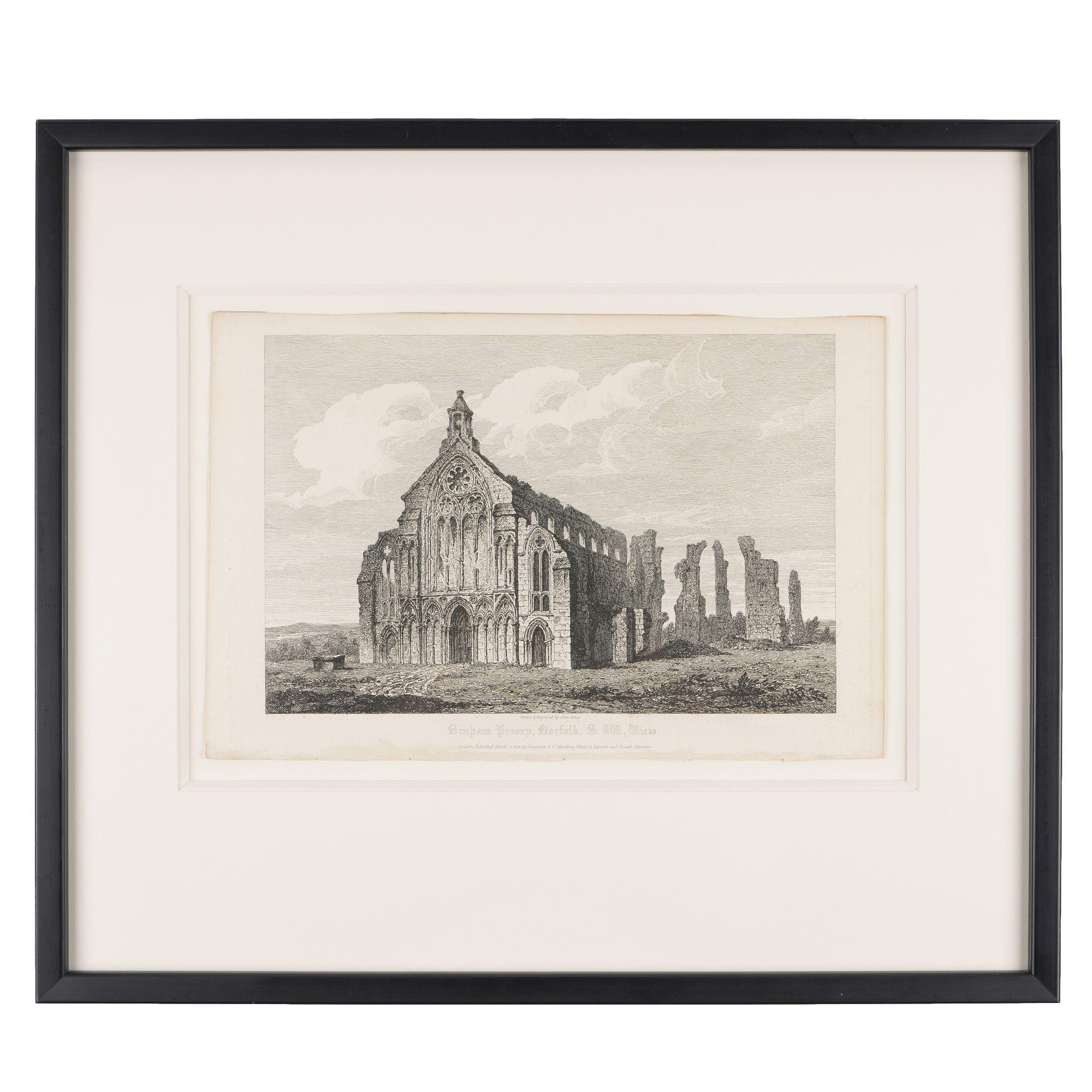 XIXe siècle Ensemble de quatre gravures d'églises gothiques anglaises par John Coney, 1819 en vente