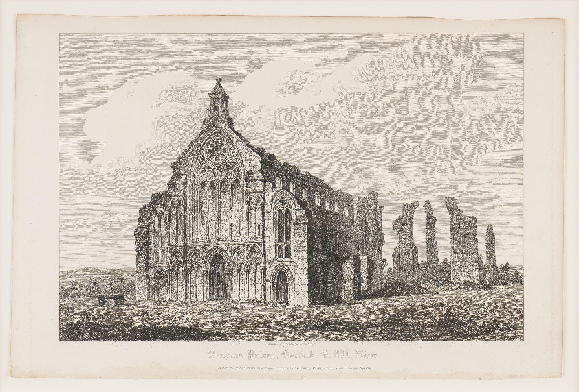Papier Ensemble de quatre gravures d'églises gothiques anglaises par John Coney, 1819 en vente