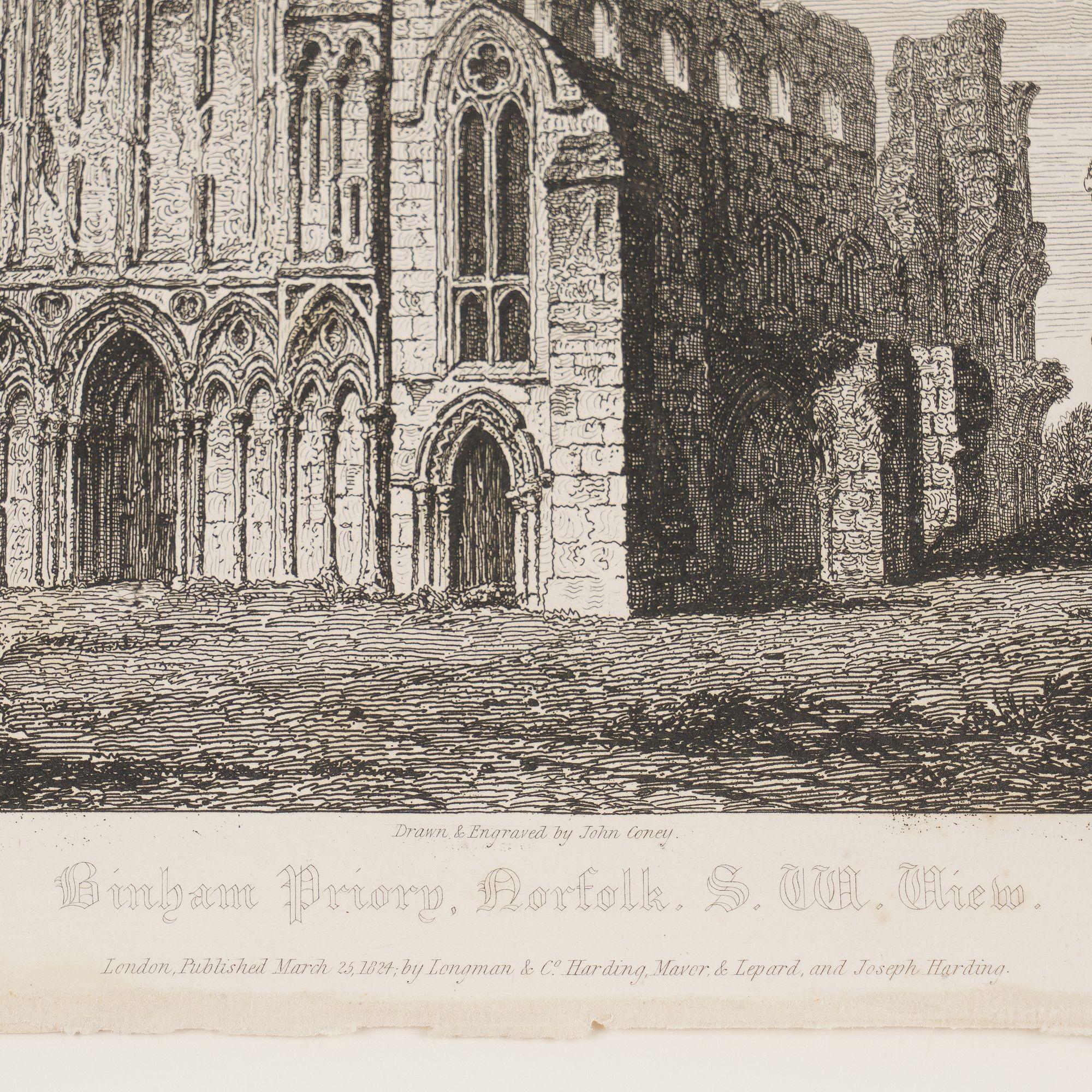 Ensemble de quatre gravures d'églises gothiques anglaises par John Coney, 1819 en vente 1