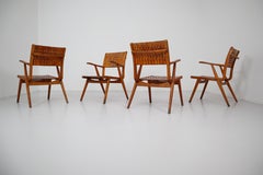 Ensemble de quatre chaises longues Bauhaus d'Erich Dieckmann pour Gelanka, Allemagne, années 1930