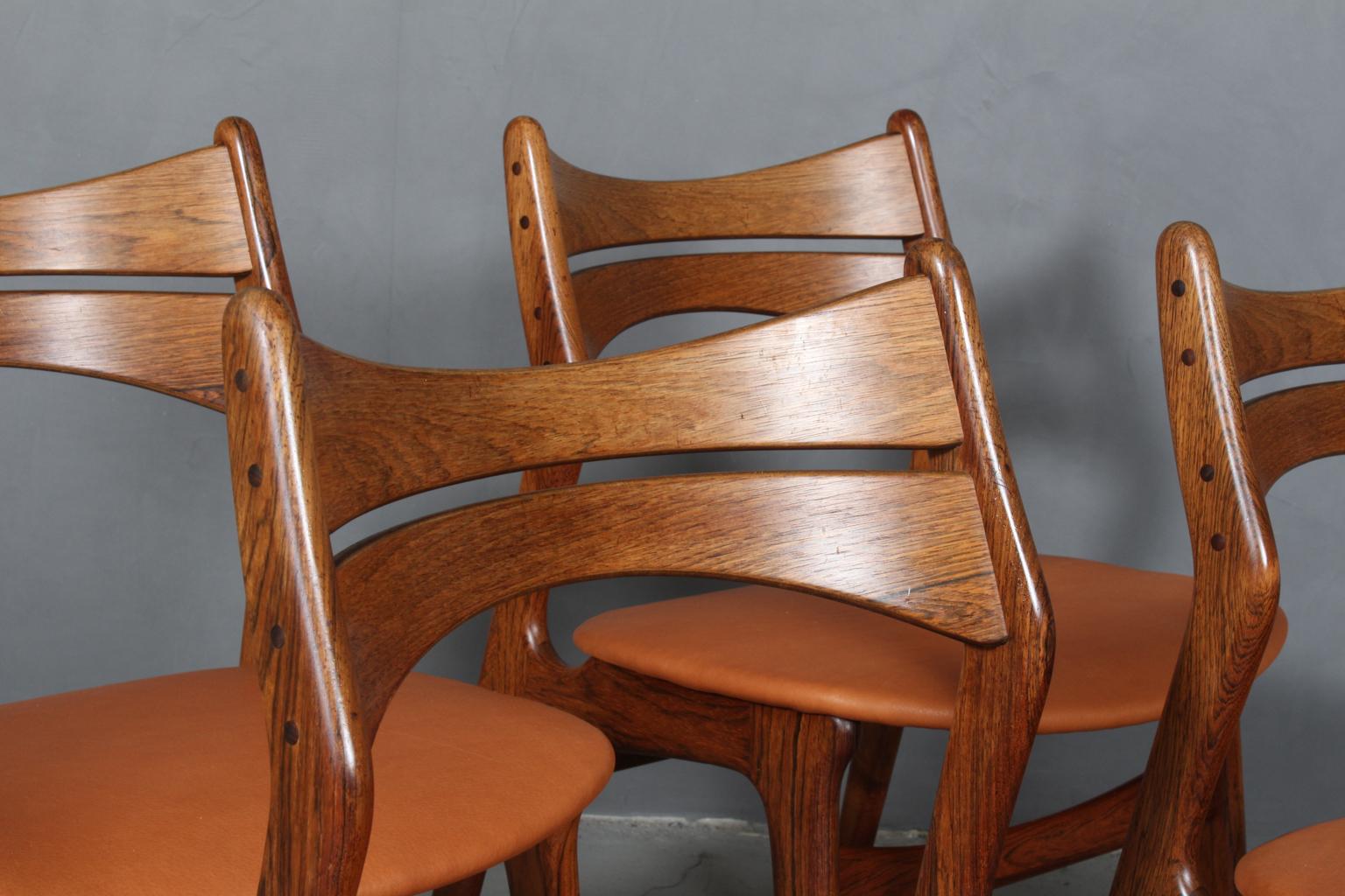 Scandinavian Modern Set of Four Erik Buch Chairs