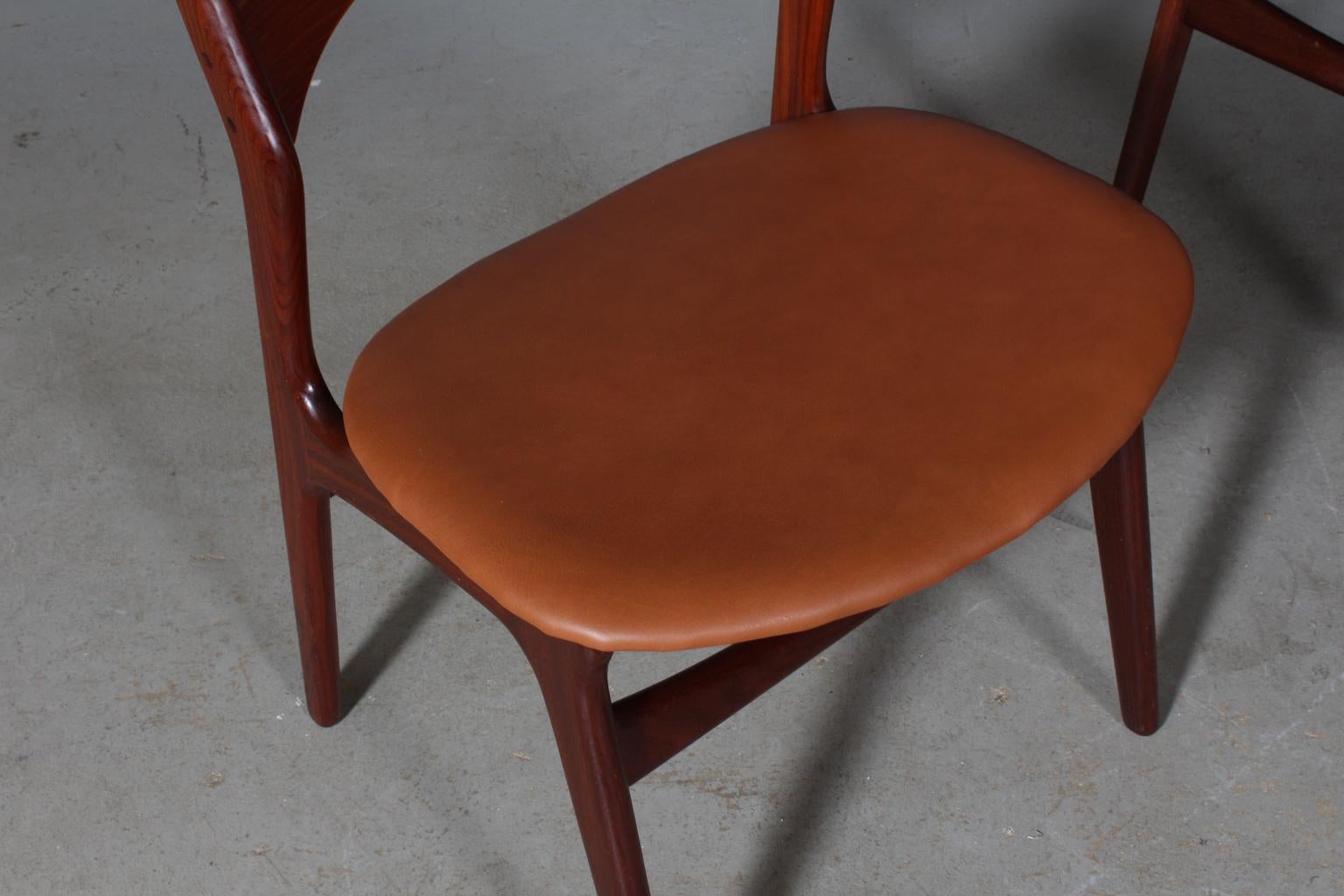 Leather Set of Four Erik Buch Chairs