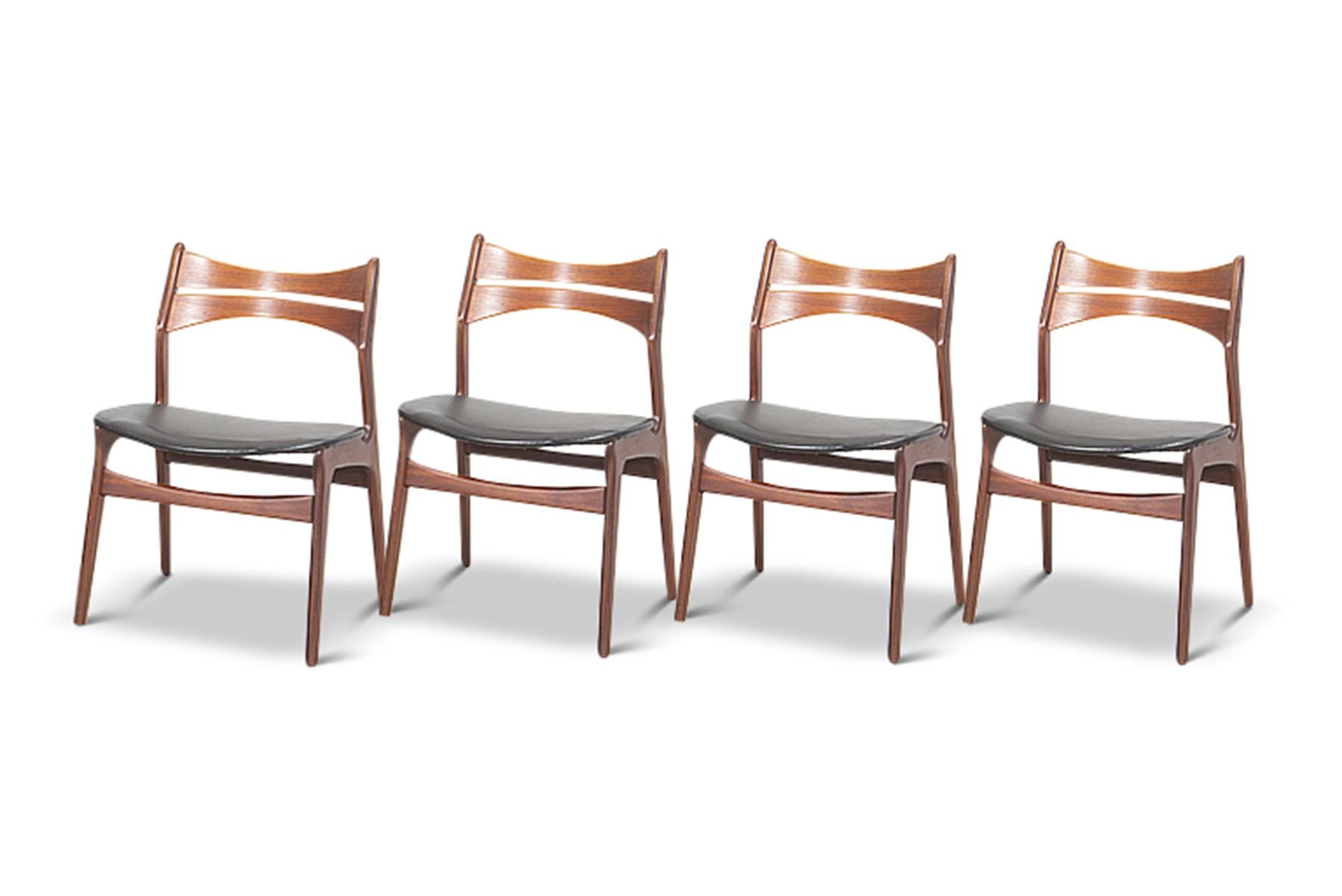 20th Century Set of Four Erik Buch Model 310 Dining Chairs in Teak For Sale