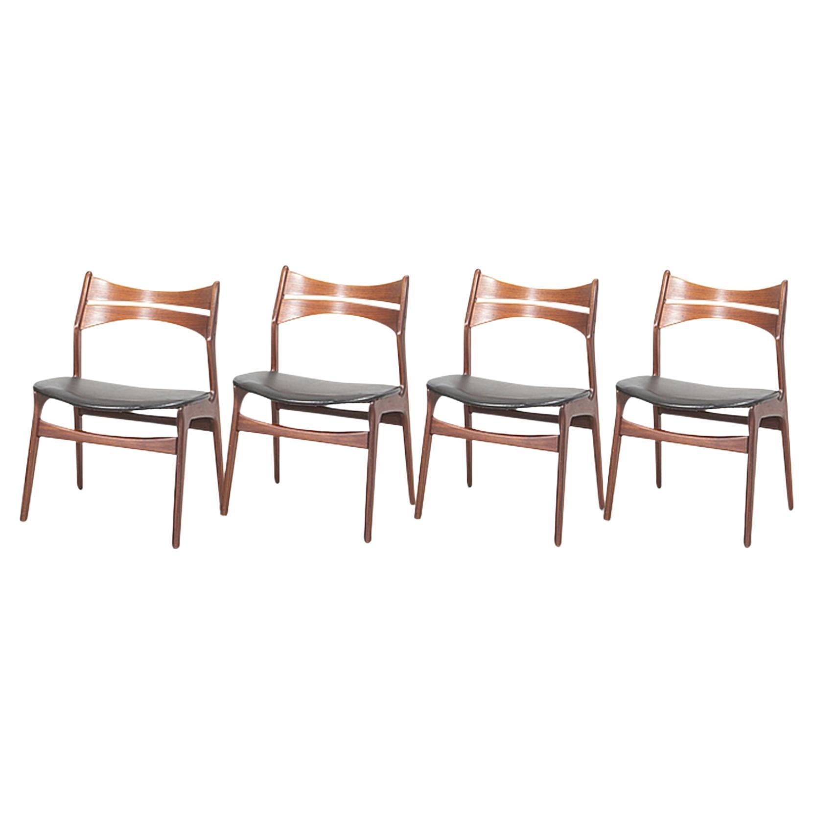 Set of Four Erik Buch Model 310 Dining Chairs in Teak