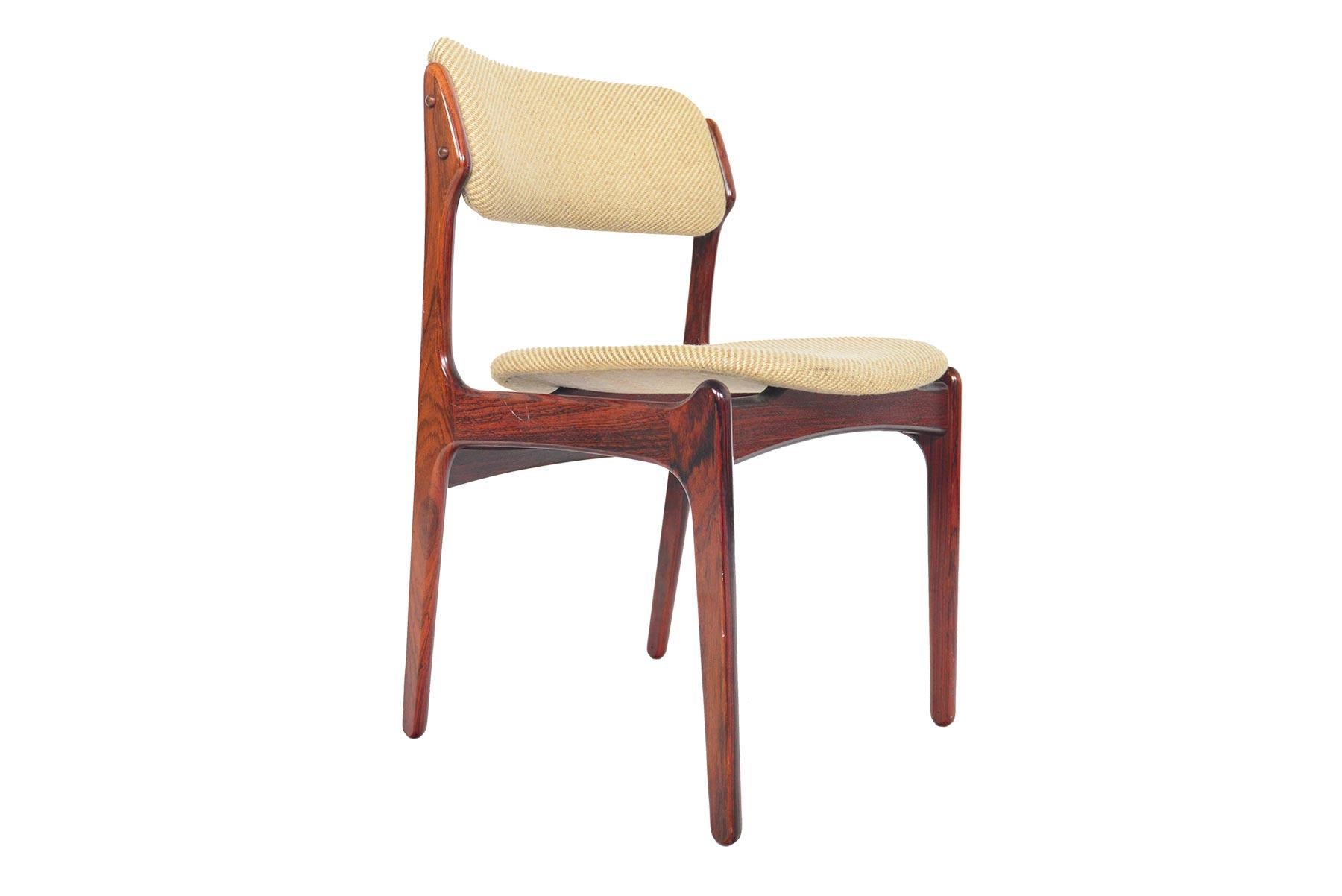 Mid-Century Modern Set of Four Erik Buch Model 49 Danish Modern Dining Chairs in Rosewood