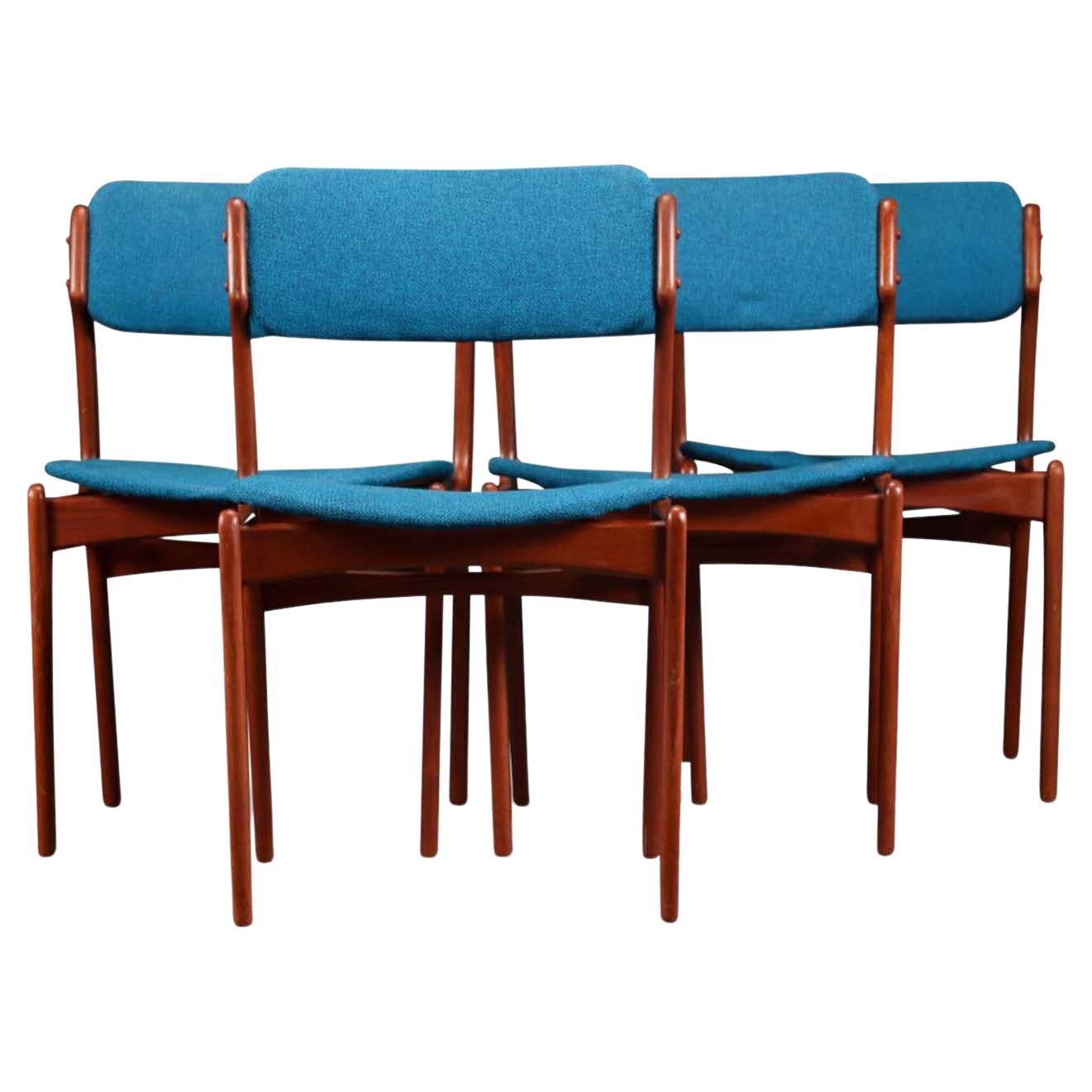 Set of Four Erik Buch Model 49 Dining Chairs in Teak