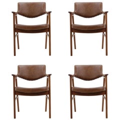 Set of Four Erik Kirkegaard Armchairs by Høng Stolefabrik, Denmark